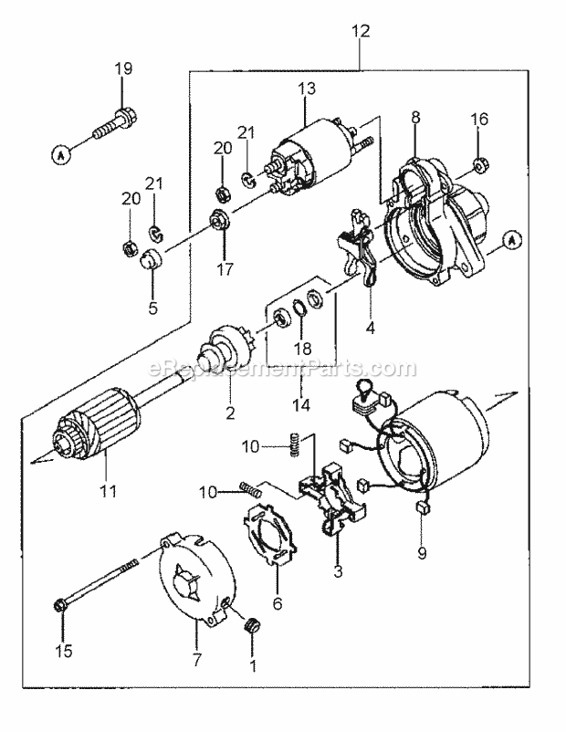 Fd791d-As05 Starter Diagram and Parts List for M72-KW 53BB5GFZ750 Cub Cadet Sprayer